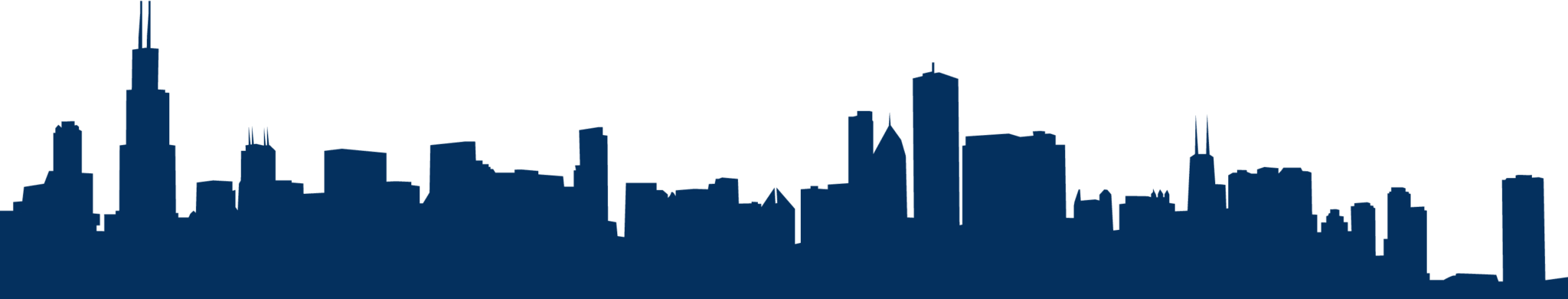 Dark silhouette of Chicago skyline